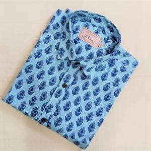 Blue Printed Shirt