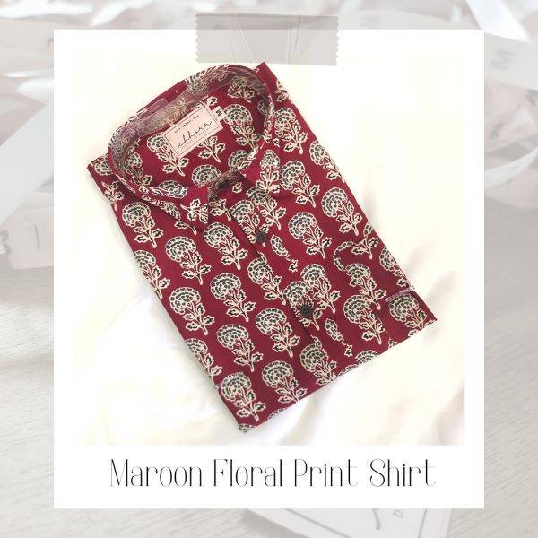 Maroon Floral Printed Shirt