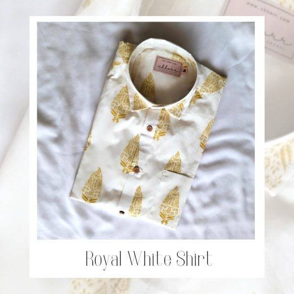 Royal White Printed Shirt