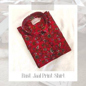 Rust Jaal Printed Shirt