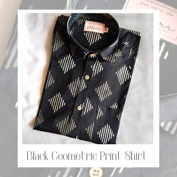 Black Geometric Printed Shirt