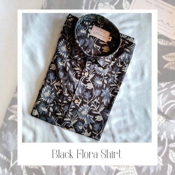 Black Floral Printed Shirt