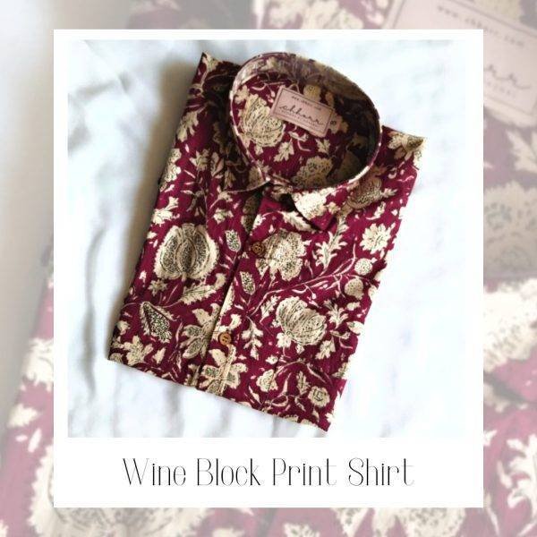 Wine Block Printed Shirt