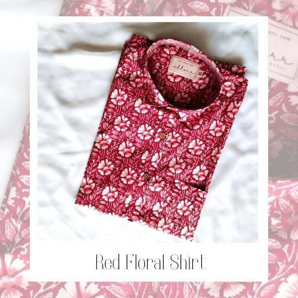 Red Floral Printed Shirt