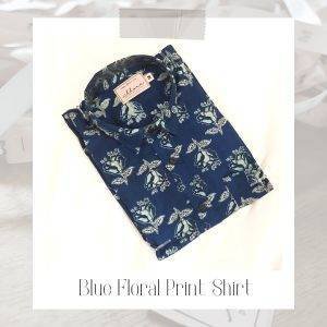 Blue Floral Printed Shirt