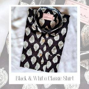 Black & White Classic Printed Shirt