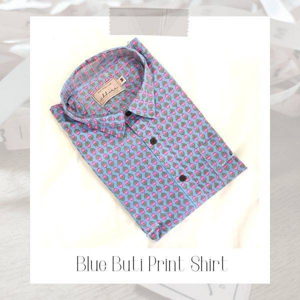 Blue Butti Printed Shirt