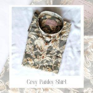 Grey Paisley Printed Shirt