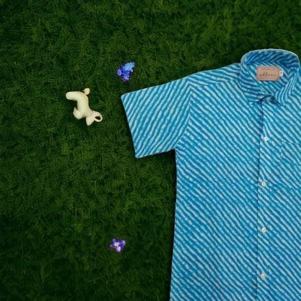 Breezy Blue Leheriya Shirt for Kid