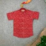 Red Leheriya Print Shirt for Kids